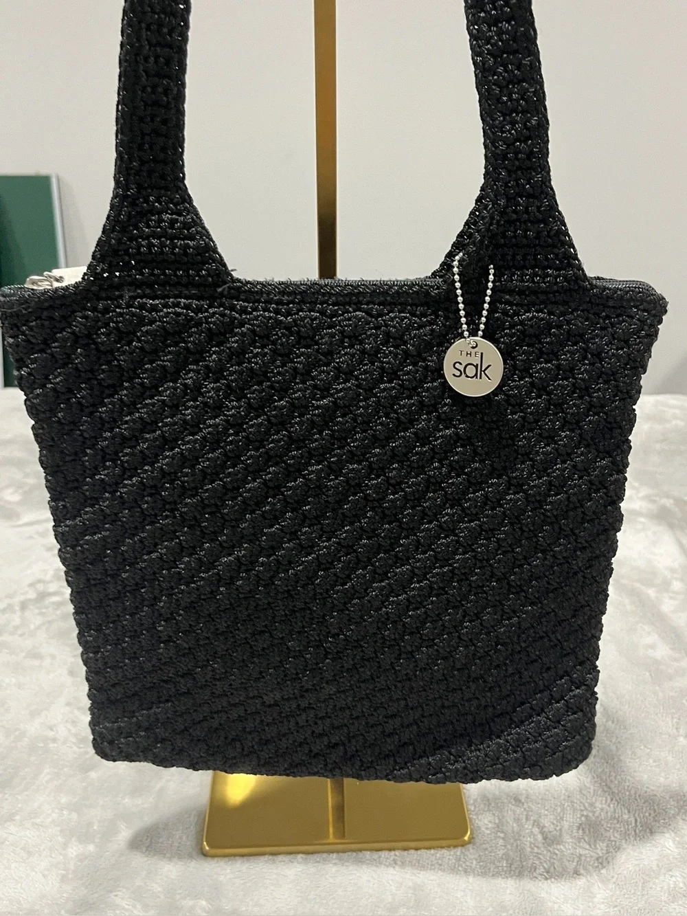 The Sak Black Woven Shoulder Bag NEW